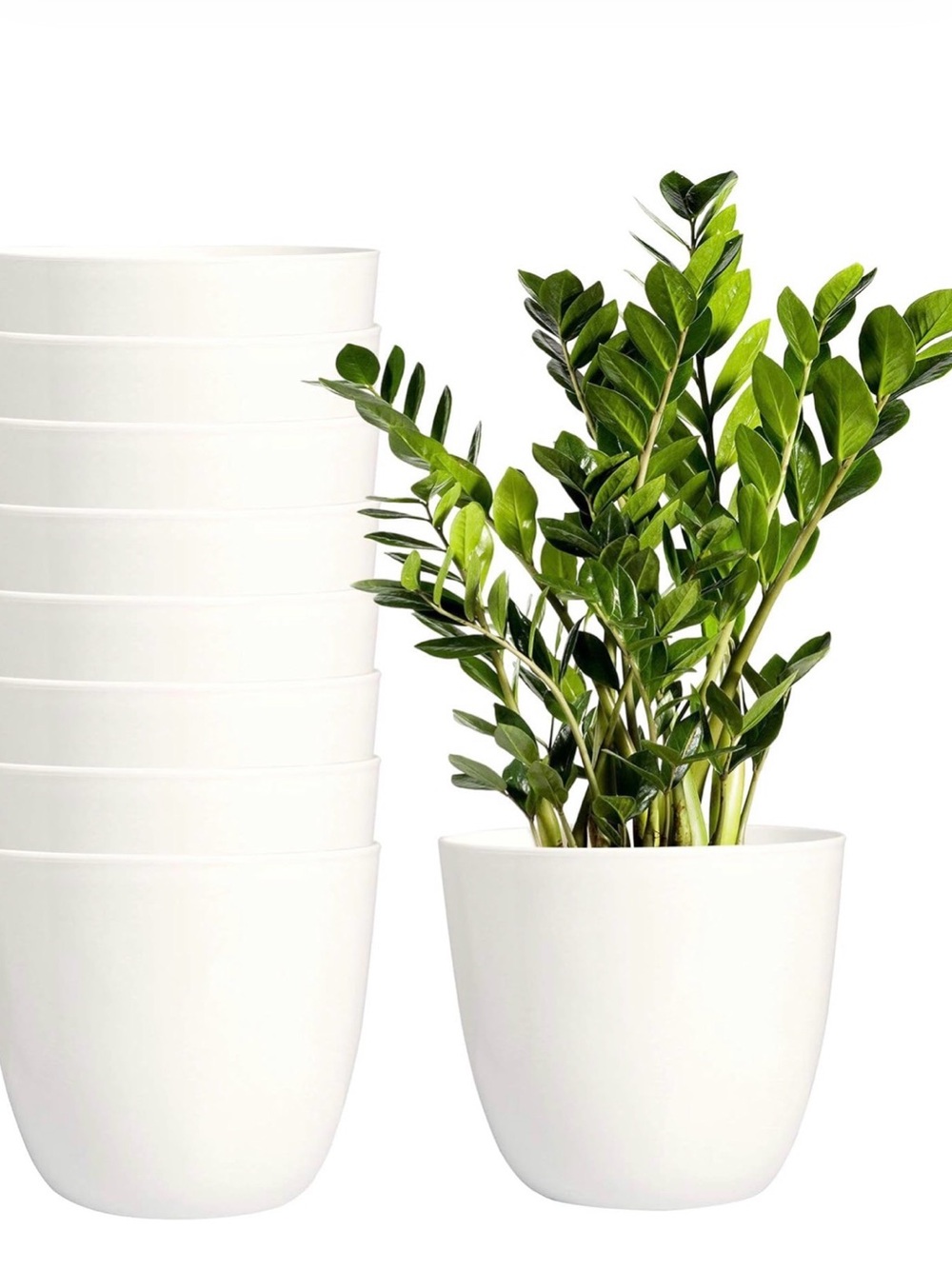 Youngever 8 Pack 5.5 Inch Plastic Planters Indoor Flower Plant Pots-NIB